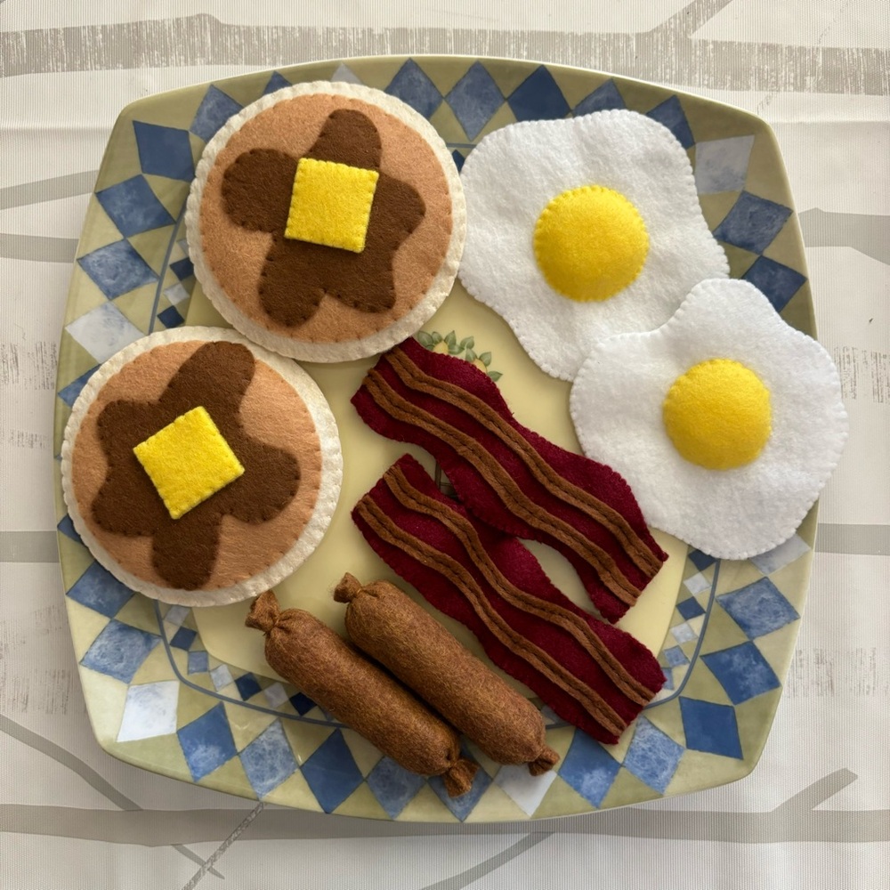 COPY- Felt Food Toy Playset,Breakfast, Plushie Toy for Kids,Girl Boy Kitchen Toy